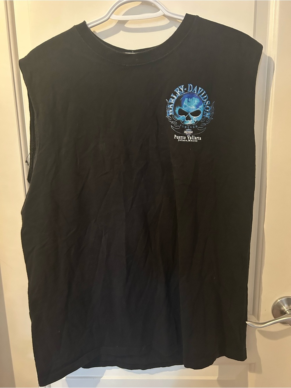 Harley-Davidson Puerto Vallarta Men’s Black Sleeveless Skull Graphic Tee